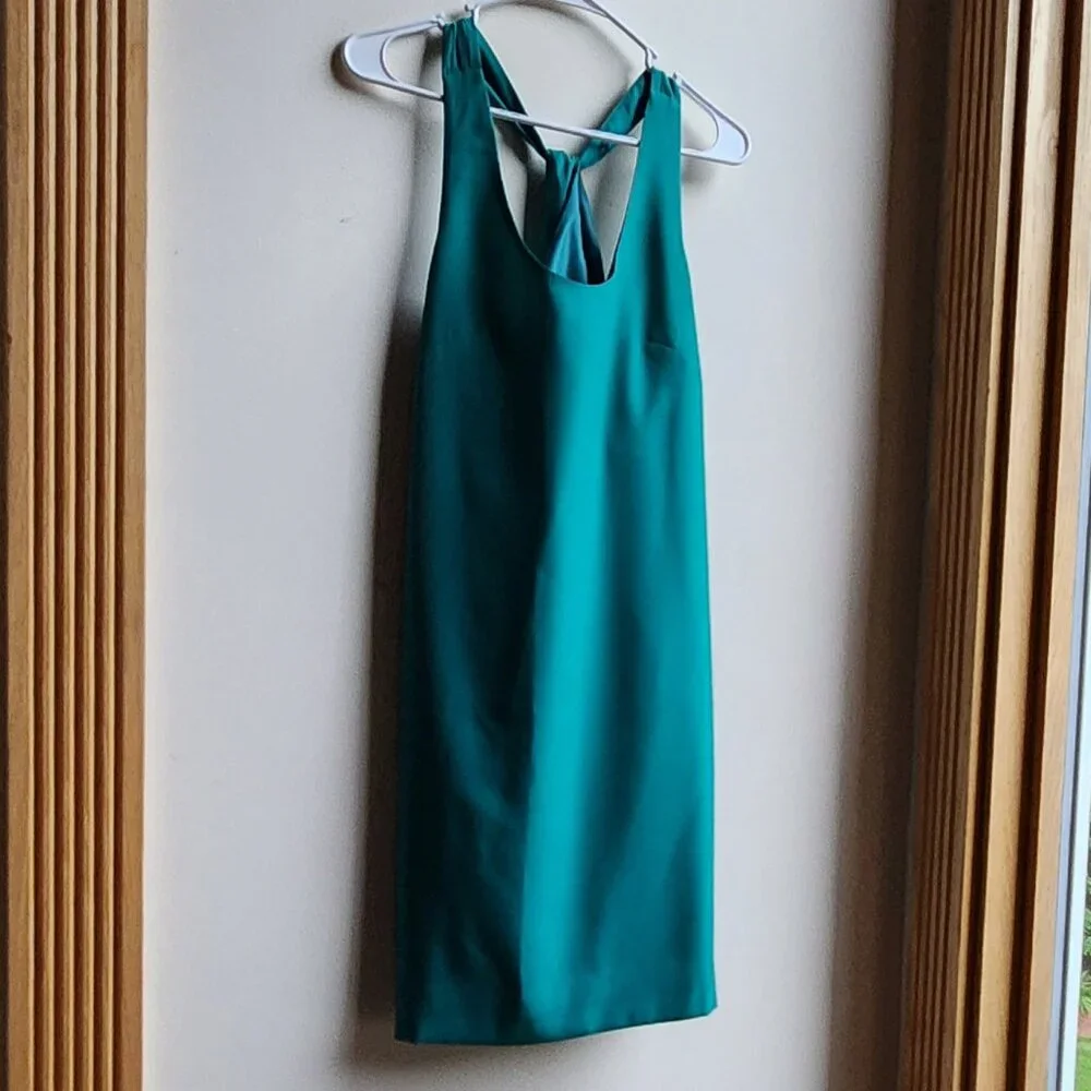 J. Crew Teal Cross Back Shift Dress Size 0